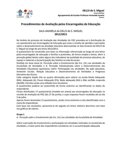 Análise questionario pais2013