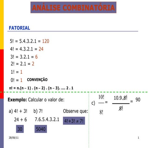 Análise combinatória (resumo e exercícios)