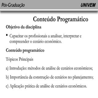 Análise de cenários econômicos