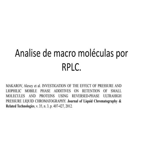 Análise de macro moleculas