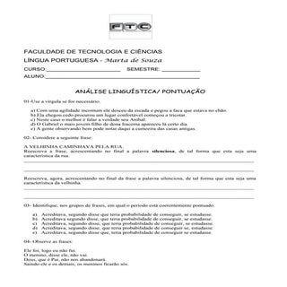 Exercicio: Análise lingüística - po...