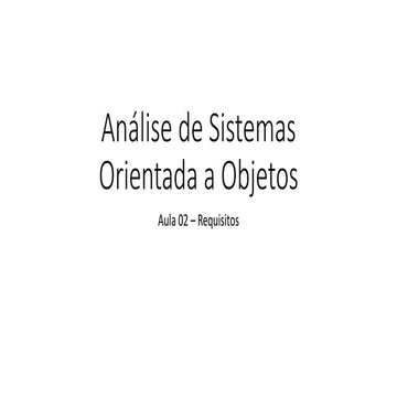 Análise de Sistemas Orientado a Objetos - 02