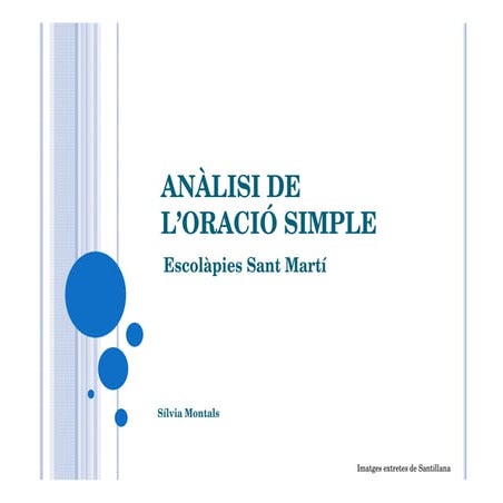 Anàlisi de l’oració simple 