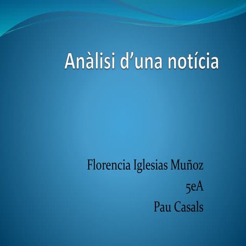Anàlisi d'una notícia - Accident avió Germanwings