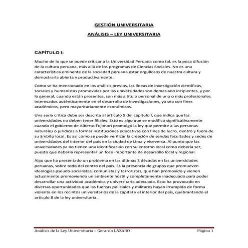 Análisis   ley universitaria