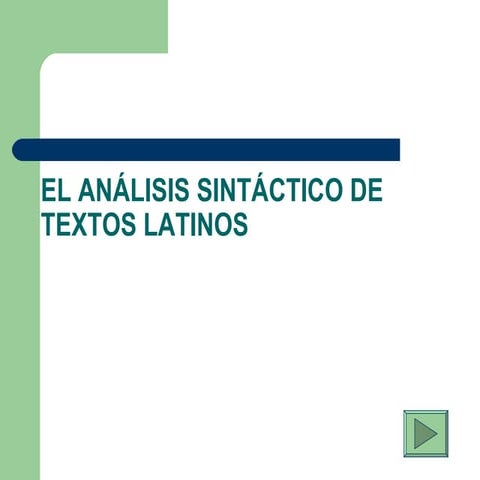 Análisis sintáctico de textos latinos