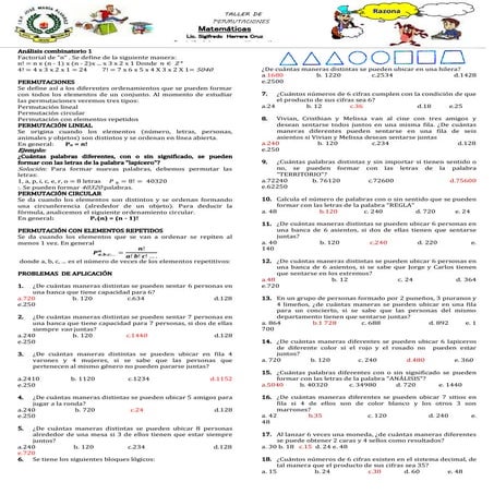 Análisis combinatorio  2014
