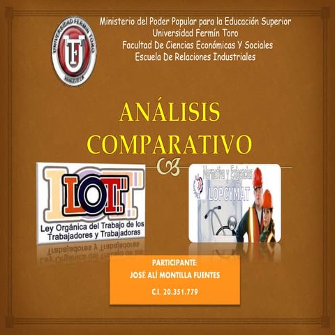 ANÁLISIS COMPARATIVO LOPCYMAT-LOTTT