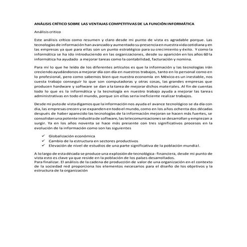 Análisis crítico informatica