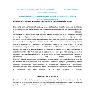 Análisis de la lectura la aventura ...