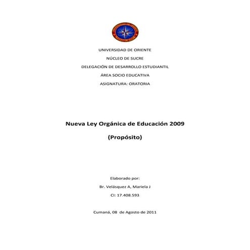 Análisis de la nueva ley orgánica de educación