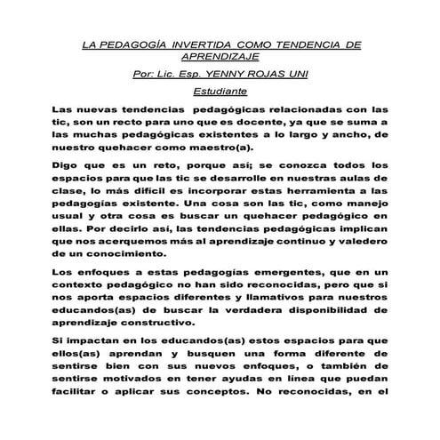 Análisis de la pedagogía invertida como tendencia de aprendizaje