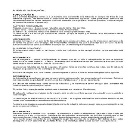 Análisis de las fotos