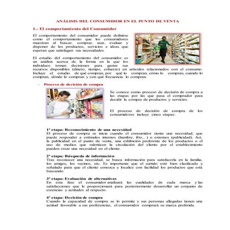 Análisis del consumidor en el punto de venta | DOCX