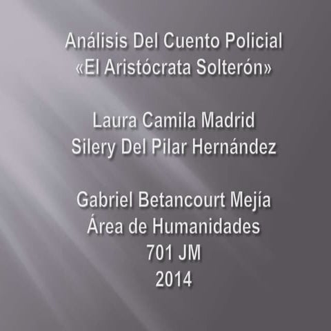 Análisis del cuento policial