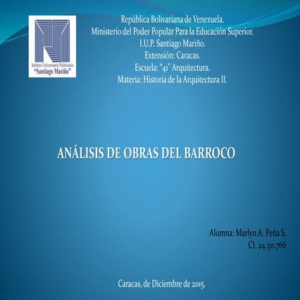 Análisis de obras del barroco
