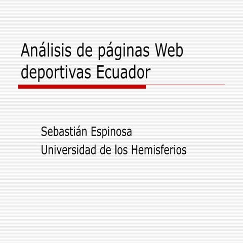 Análisis de páginas web deportivas ecuador