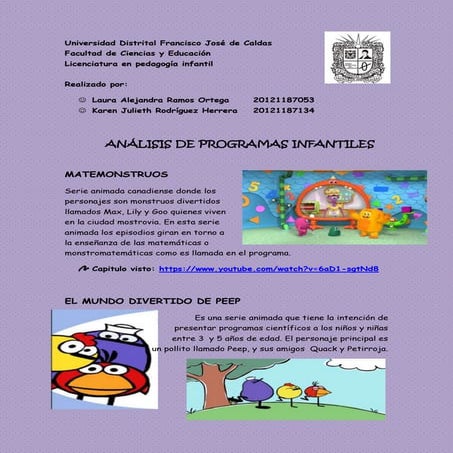 Análisis de programas infantiles