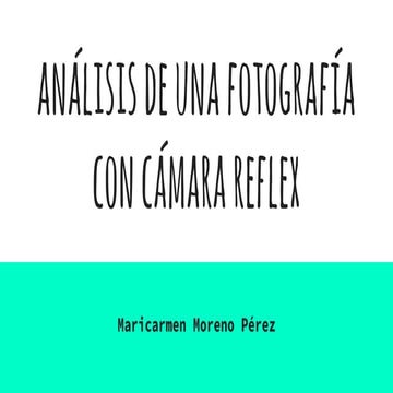 Análisis de una fotografía, con cámara reflex