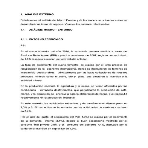 Análisis externo turismo