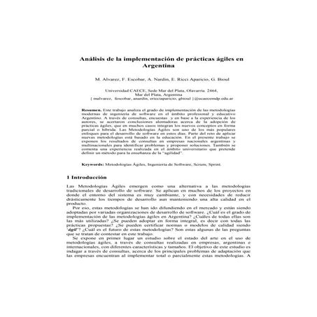 Análisis de la implementación de prácticas ágiles en Argentina