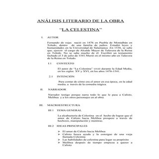 Análisis literario de la obra "LA C...