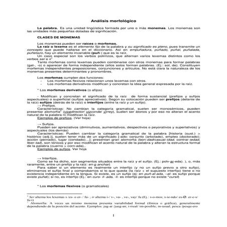 Análisis morfologico
