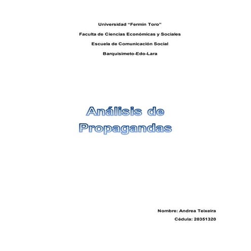 Análisis propaganda política y ambiental - Andrea Teixeira