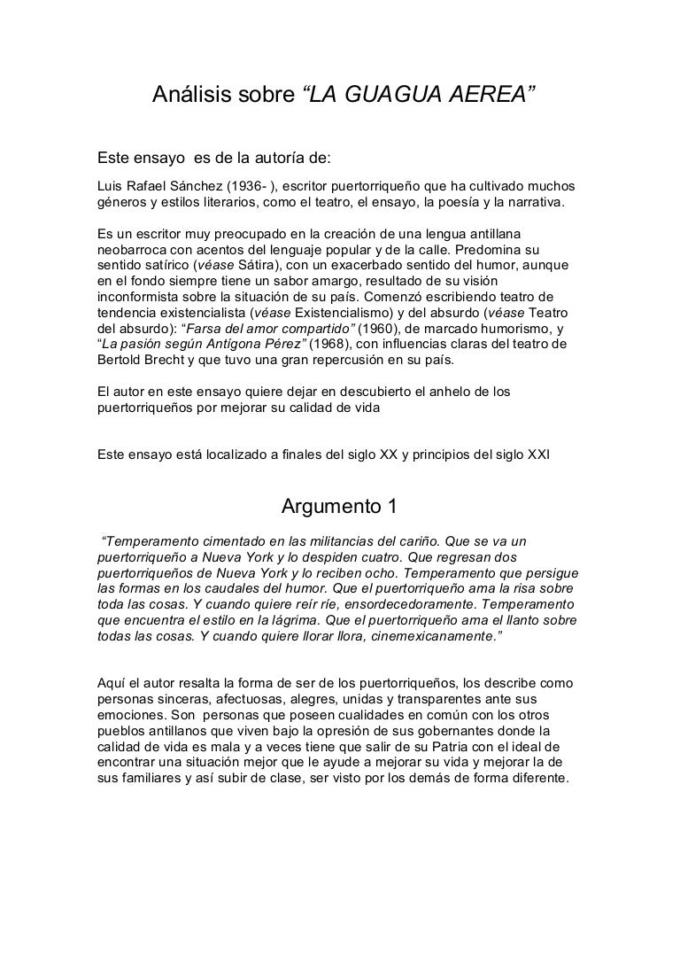 Analisis Sobre Guagua Aerea