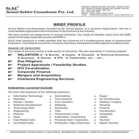 Anmol sekhri  brief profile