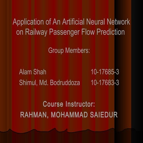 Application of An Artificial Neural Network 