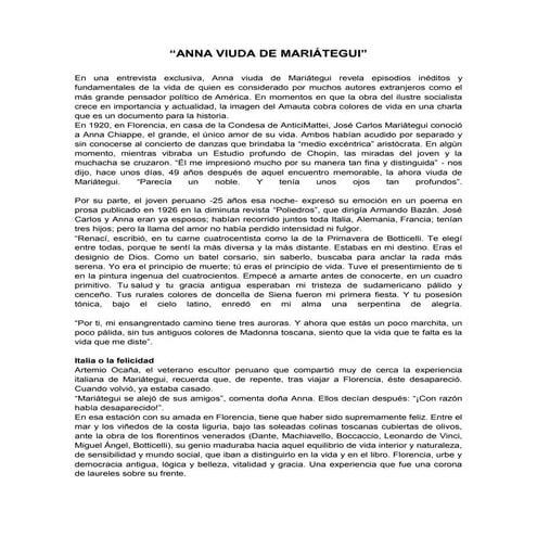 Anna chiappe, viuda de mariátegui