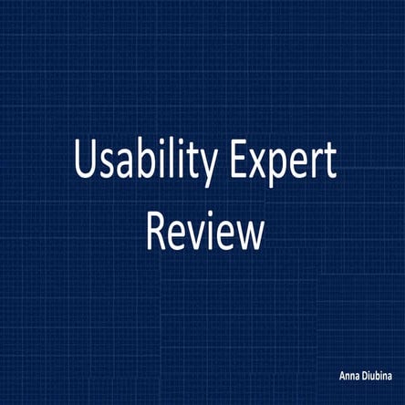 Usability Expert Review