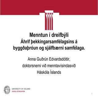 Menntun í Dreyfbýli, Áhrif þekkinga...