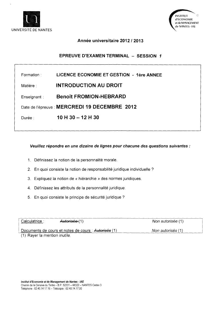 20132014 L1 Semestre 1