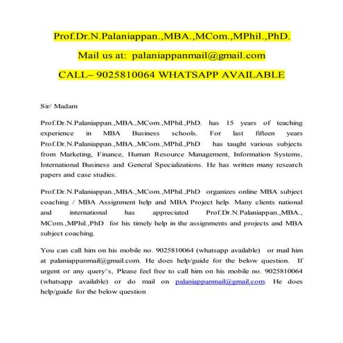 Annamalai MBA 2nd Year Assignment Questions (2021- 2022)  Solved  Call 902581...