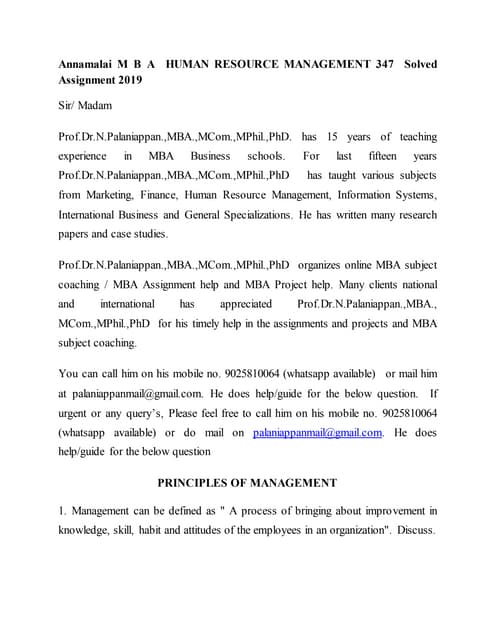 Annamalai Mba Human Resource Management 347 Solved Assignment 2019 Pdf Annamalai Mba Human Resource Management 347 Solved Assignment 2019 Pdf