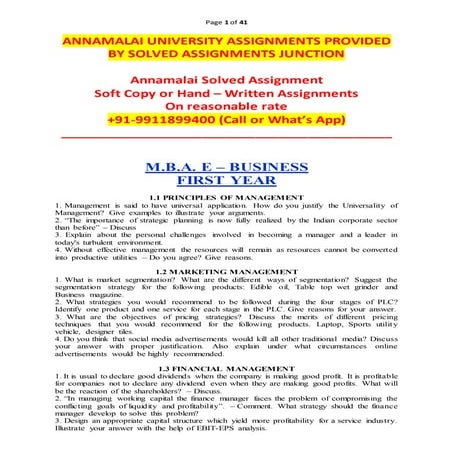 Annamalai solved assignments 2020