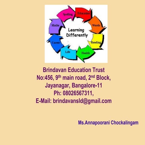 Annapoorani Chockalingam -- Learning Difficulties amongst Children