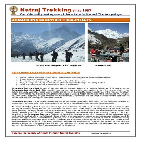 Annapurna Sanctury Trek   