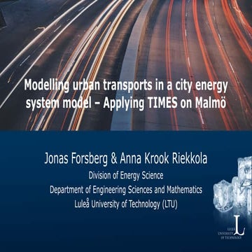 Modelling Urban Transports in a City Energy System Model
