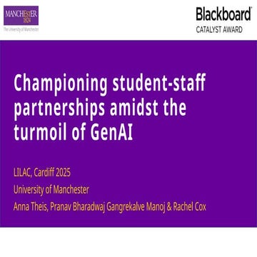 Championing student-staff partnerships amidst the turmoil of GenAI - Anna Theis