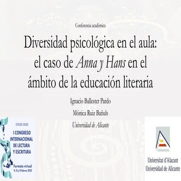 Diversidad psicológica en el aula: el caso de Anna y Hans
