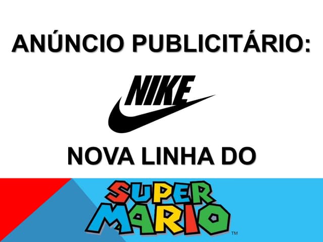 Anúncio publicitário criativo - Nike Super Mario (Fictícia)
