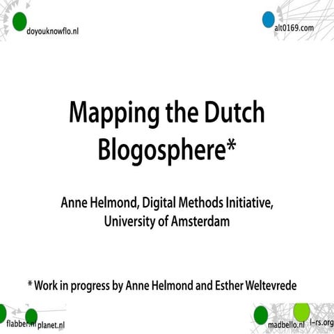 Mapping the Dutch Blogosphere