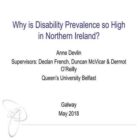 Anne Devlin, Why is work-limiting disability in Northern Ireland so ...