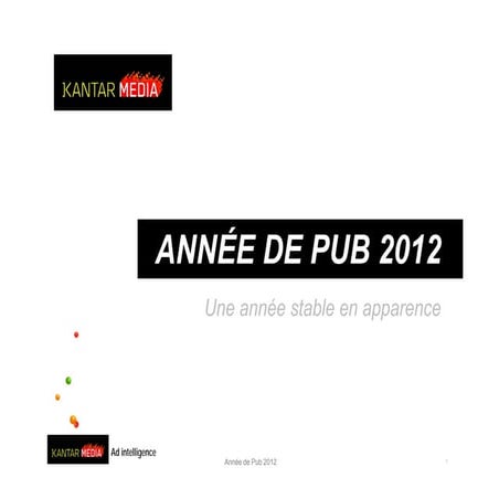 Kantar Media Ad Intelligence- Annee de pub 2012
