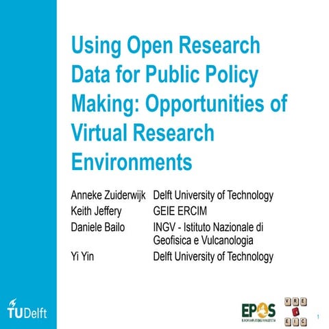 Using Open Research Data for Public Policy Making: Opportunities of Virtual R...