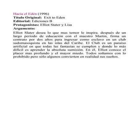 Anne rice hacia el eden | PDF