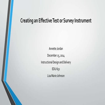 Annette jordan creating an effective test or survey instrument